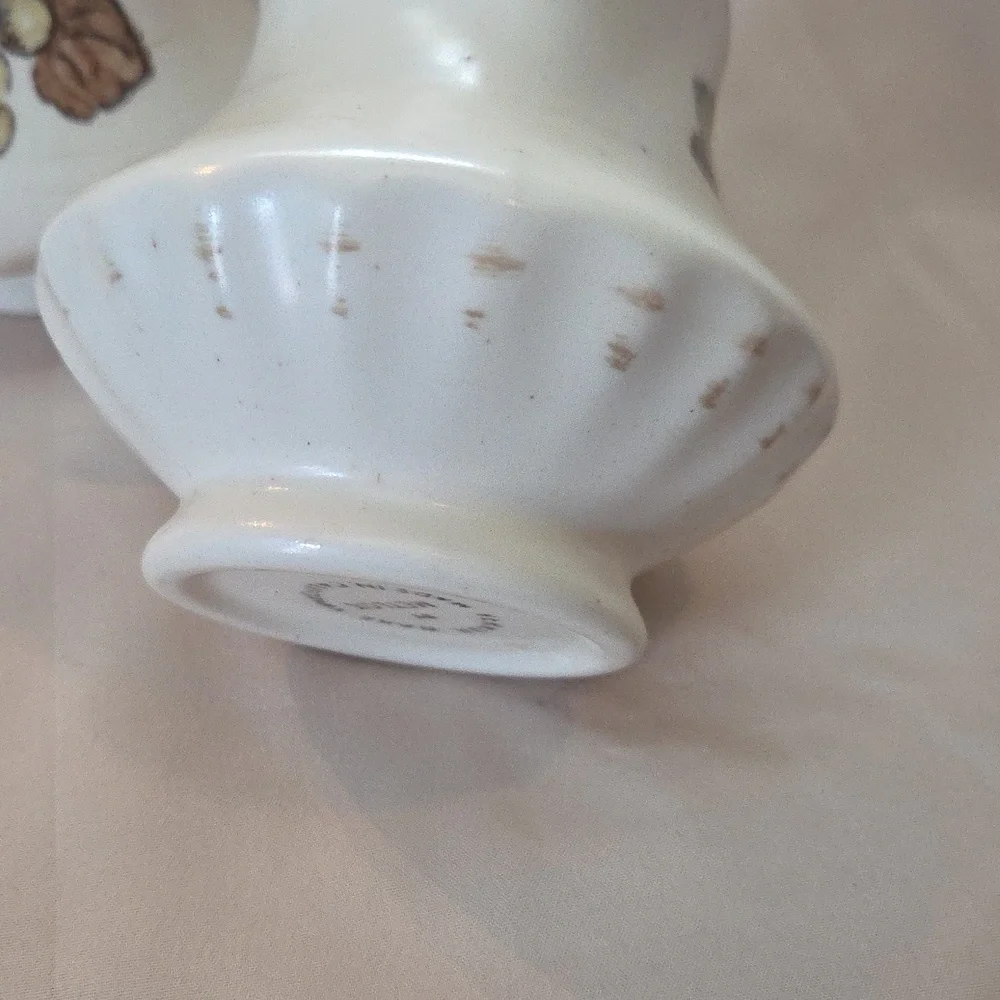 Metlox Vernon Ware Floral Cream and Sugar Set. Vintage